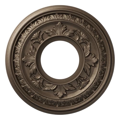 Image of Ekena Millwork 10 inchOD x 3 1 /2 inchID x 3 /4 inchP Baltimore Thermoformed PVC Ceiling Medallion (Fits Canopies up to 4 1 /4 inch), UltraCover Satin London Grey