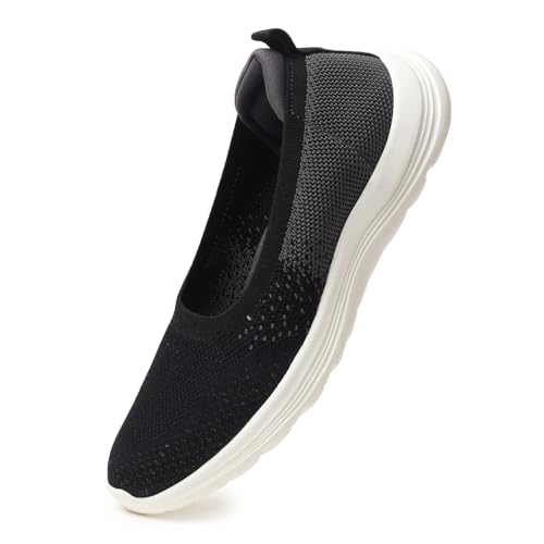 Image of YOHO Knitted Slip-Ons for Women | Lightweight, Stylish & Casual Without Lace Sneakers for Woman | Extra Soft Insole & Shock Absorbing, Walking Loafer Shoes for Ladies SOS-113