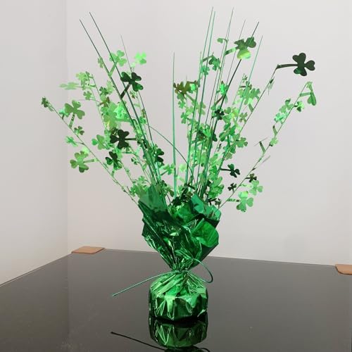 ALISSAR-2-Pack-Glitter-Shamrock-St-Patricks-Day-Centerpieces-Shamrock-Decorations-for-Home-Decor-Table-Decor-Green