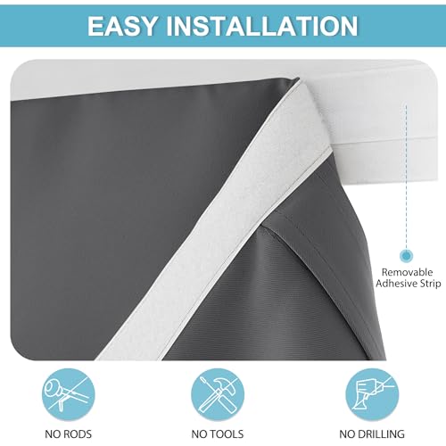 Image of RYB HOME Classroom Door Window Cover, Blackout Shades for Classroom Windows and Doors Cover Lockdown Shades, Room Darkening Design Blocks Views, W 12 x L 30, 1 Panel, Grey