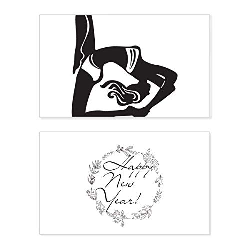 Carte de nouvel an yoga extensible fille au design unique