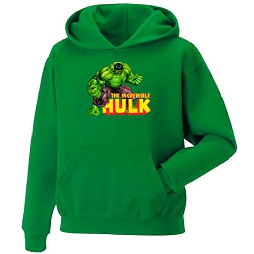 Sudadera Increíble Hulk Adulto/Niño EGB ochenteras 80´s Retro ComicTallas Especiales (XL, Verde)