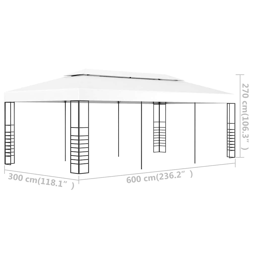 Biały zadaszenie pawilon ogrodowy 6x3 m