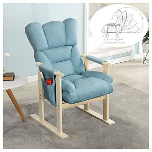 ZHEN GUO Modern Fabric Upholstered Wooden Lounge Chair with Side Pockets, Adjust ZHEN GUO Modern Fabric Upholstered Wooden Lounge Chair with Side Pockets, Adjust