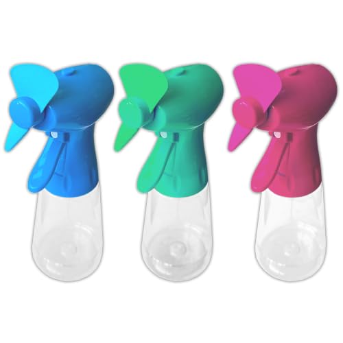 HAC24 1 Stück Handventilator mit Wasser Sprüher Batteriebetrieben 400 ml Fassungsvermögen Hand Ventilator