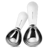 Stainless Steel Coffee Measuring Scoop Set, 1 Tbsp & 2 Tbsp Exact, Reusable Spoon for Coffee, Milk P