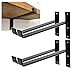 DIYH 4pcs Support D'étagère Mural Metal 25cm Noir Équerres Etagere Industrielle - Murale Fixation pour Etagere - avec Ferrures Métalliques Renforcées - pour Stockage De Garage