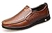Mens Casual Leather Shoes Business Slip-on Shoes Comfort Fashion Driving Shoes for Male,Light Brown,46EU=11 M US