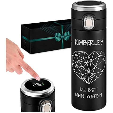 Maverton Thermobecher Kaffeebecher mit Gravur 300 ml - Trinkflasche Edelstahl - auslaufsicher 100% dicht Cover