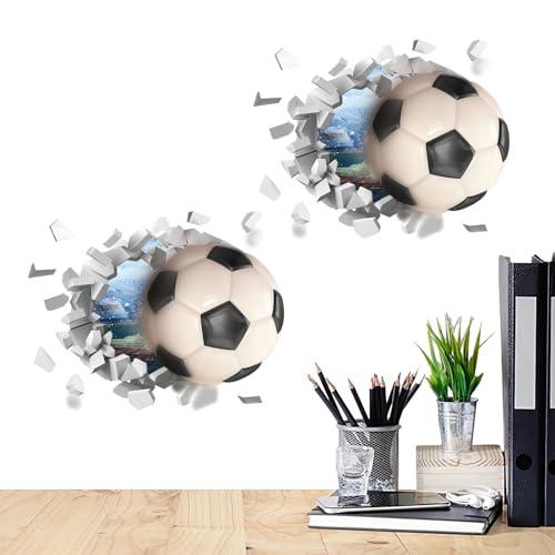 mawel Papel pintado de fútbol - Calcomanías de pared rotas en , calcomanía para el hogar, decoración adhesiva extraíble para habitación de niños