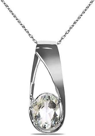 The Diamond Deal Lab Created Oval 6.00MM Green Emerald Gemstone May Birthstone Heart Pendant Necklace Charm in 10k SOLID Yellow Gold With 18" Chain