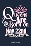 great gift idea for gemini notebook 100 pages 6x9 inch: queens are born may 22nd taurus gemini womens birthday