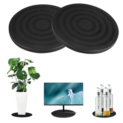 2Pcs Base Giratoria 360° Manual, 20CM Plataforma giratoria Universal, Multiusos Tocadiscos con Rodamientos de Bolas de Acero, Soporte Giratorio Multifuncional, para TV Monitor Artesanía Plantas Bonsai