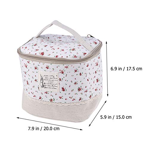 DOITOOL Bolsa de Maquiagem Portátil de Algodão Linho Bolsa de Cosméticos de Viagem Bolsa de Armazena