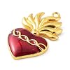Craftora 20Pcs Golden Red Sacred Heart Charms Alloy Enamel Gothic Heart Link Charms for Earring Necklace Bracelet Jewelry Making, 36.5x22x4mm #1