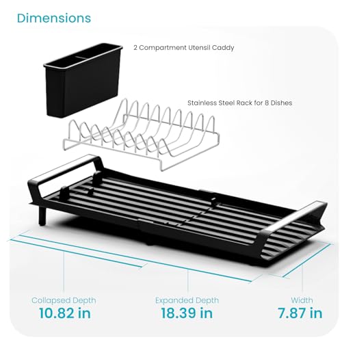Image of Home Zone Living Dish Drying Rack for Kitchen Counter