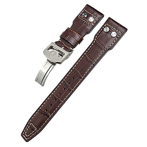 Bracelet de montre cuir 21mm à rivets pour look aviateur IW3777
