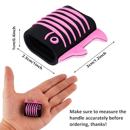 mouhike 12PCS Fishing Reel Handle Grip Sleeve Non-Slip Baitcaster Reel Knob Rubber Cover Protector for Casting Spinning Reel in 6 Colors for Beginner Professional - Thumbnail 5