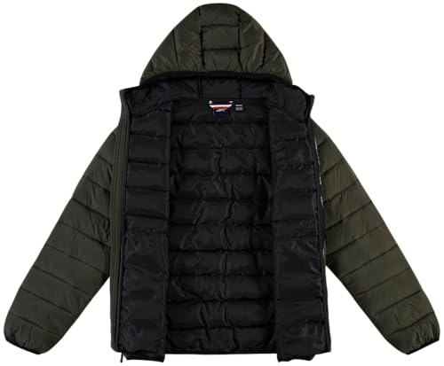 Image of Reebok Mens Puffer Jacket - Lightweight Quilted Glacier Shield Plus Size Puffer Jackets for Men - Insulated Mens Winter Coats