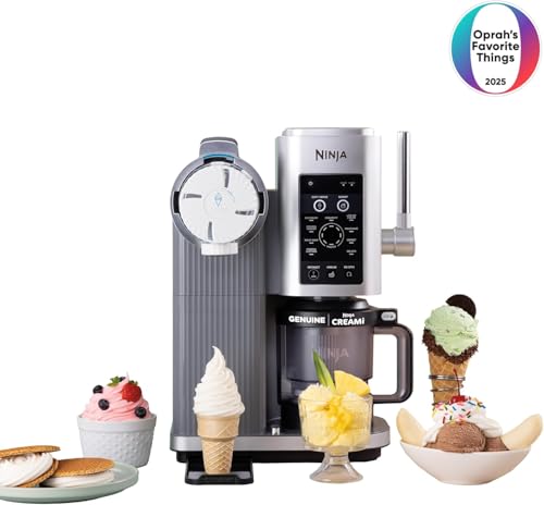 Image of Ninja CREAMi Scoop & Swirl Ice Cream Maker and Ice Cream Yogurt Maker with 2 Tubs, 13 Functions, Makes Ice Cream, Creamy Ice Cream, Gelato, Sorbet, Smoothie and More, Bonus Option, Silver, NC701EU