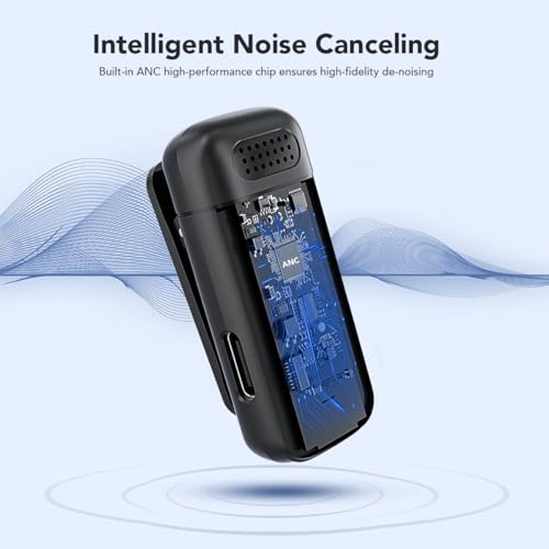 Image of UTECTION by VOOK Wireless Mic with Noise Cancellation - Clip-On Collar Mic for iPhone & Android | 48H Battery, 20m Range, Type-C Charging | Mic Wireless for YouTube, Vlogging & Video Recording