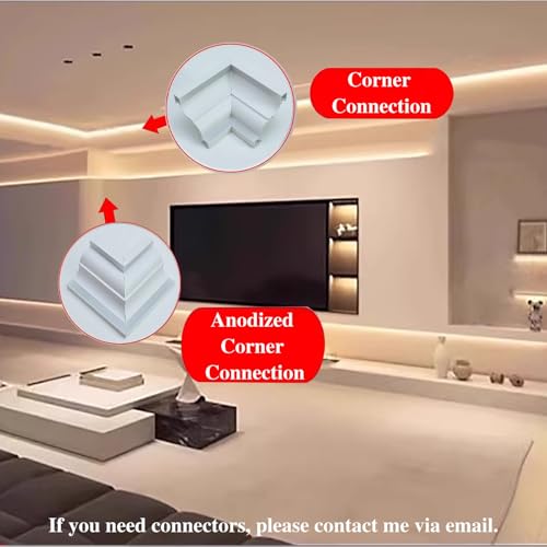 Profilé aluminium LED extra large de 500 cm pour corniche de plafond et mur