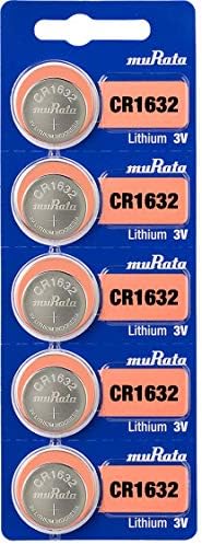 Murata CR1632 Battery DL1632 ECR1632 3V Lithium Coin Cell (5 Pack)