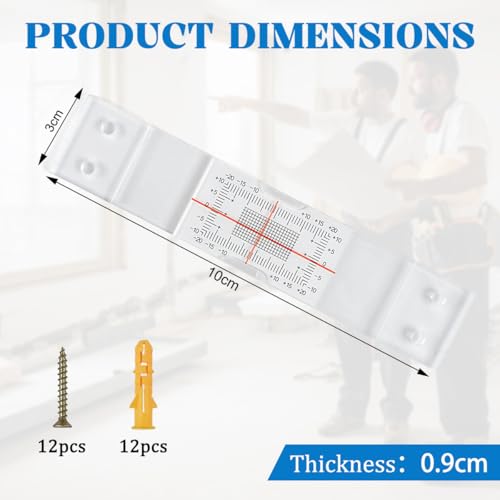 KAGEYMB 3 Sätze Mauerrissmessgerät Rissmonitor 10x3cm Transparent Acryl mit Schrauben & Dübeln 2D Manuelles Rissmessgerät Manuelles Mauerrissmessgerät für Flache Mauerwerksoberflächen X-Y Achsen