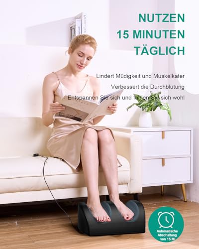 LAOBEN LAOBEN Shiatsu FußMassagegeräT Mit Heizung, Tiefengewebsmassage, Entspannende Beinmuskulatur, Fuß- Und WadenmassagegeräT Mit Massagerollen, Geschenke FüR Mama, Papa Und Freunde - Produktansicht 3 | TV | Video | Foto