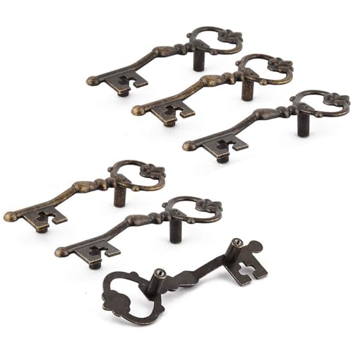 Antrader Metal Key Shaped Pull Handle Bronze Tone Used for