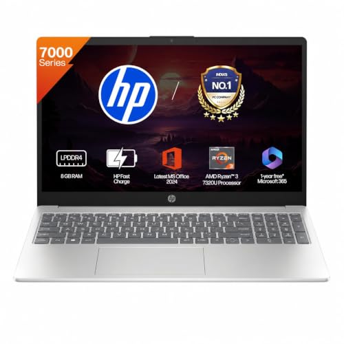 HP 15, AMD Ryzen 3 7320U (8GB LPDDR4, 512GB SSD) FHD, Micro-Edge,...