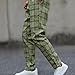 Men's Casual Pants Plaid Jogger Sweatpants Elastic Drawstring Workout Athletic Pants Comfy Fashion Trousers Spring Green Small
