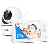 Baby Camera Monitor,5' Video Baby Monitor with 1080P Camera,2-Way Talk,Sound Detect and Audible Alarm,Clear Night Vision,24Hrs Standby,900ft Range,PTZ Wireless Portable Baby Monitor(No WiFi Required)
