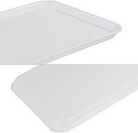 Vista 3 de Kekow Paquete de 4 bandejas de plástico blanco para servir comida rápida