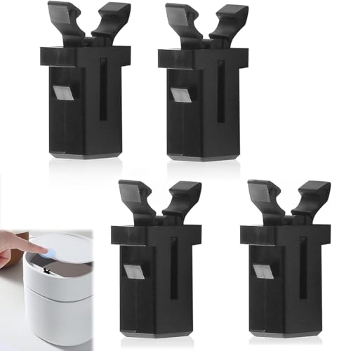 Lot de 4 fermoirs pour couvercle de poubelle compatibles avec les poubelles Brabantia de 20 à 60 L, loquets noirs à bouton-poussoir, verrouillage de couvercle de rechange durable pour poubelles de