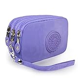 HYJMA Portamonete da donna con 3 scomparti con cerniera, mini portafoglio per contanti, carte di credito, carta d