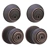 Amazon Basics Exterior Knob With Lock and Deadbolt, Classic, Oil Rubbed Bronze, Set of 2 Amazon Basics Exterior Knob With Lock and Deadbolt, Classic, Oil Rubbed Bronze, Set of 2