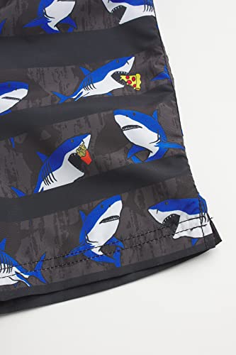Ixtreme Boys' Swim Trunks - 2 Pack Quick Dry Board Shorts Bathing Suit (Size: 8-16), Size 18, Black/Royal Shark #TOP4