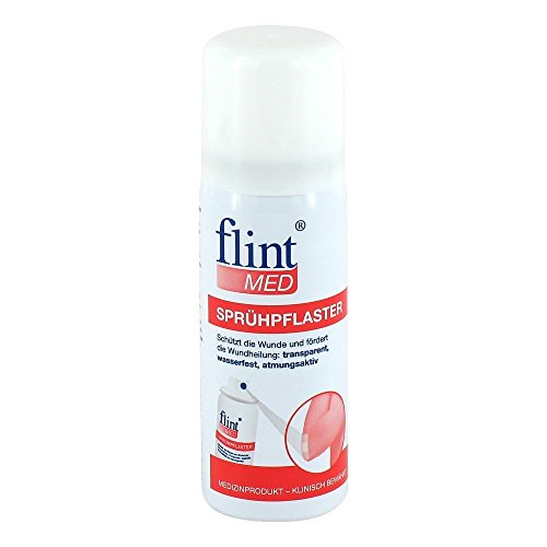 flint MED Sprühpflaster - wasserfestes Pflasterspray, elastischer, transparenter und atmungsaktiver Schutz bei oberflächlichen Wunden, 50 ml