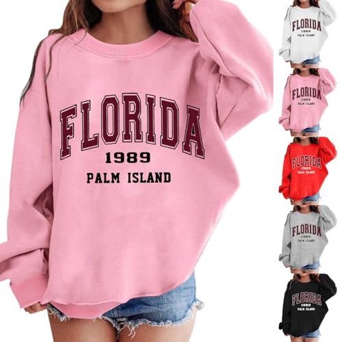 Los Angeles Girls and Toddlers' Crew-Neck Sweatshirts Lightweight Cute Tops Pullover Fall Winter Blouse Outfits Clothes