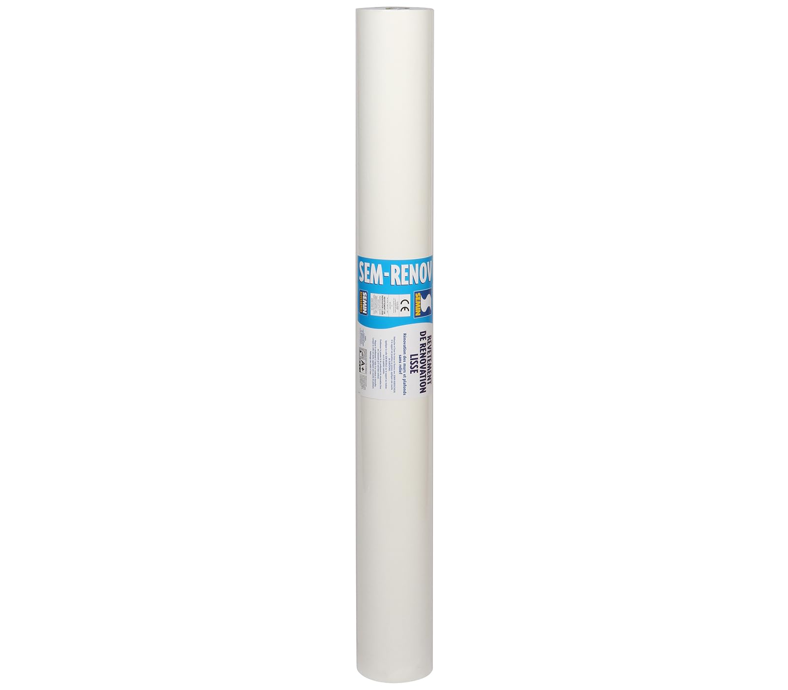 SEMIN Sem-Renov ECO – Revêtement Lisse de Rénovation à Peindre 25 x 1 m – Toile Murale pour Murs et Plafonds – Masque Défauts et Microfissures – Pose Facile – 150 g/m²