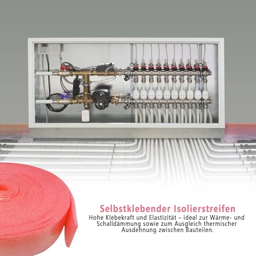 Zevmi Randdämmstreifen für Ausgleichsmasse Selbstklebend: 50 mm x 5 mm x 20 m Dehnfugenband Estrich Randstreifen Randdämmstreifen Selbstklebend für Ausgleichsmasse (Rosa)
