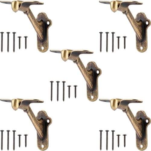 RealPlus Handrail Stair Brackets 5pcs Heavy Duty Hand Rail Bracket
