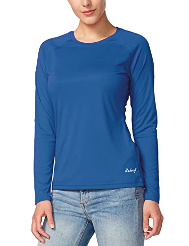 BALEAF Women's Long Sleeve Shirts UPF 50+ Sun Protection SPF Quick Dry Lightweight T-Shirt Outdoor Hiking Runing Fishing Ocean Blue Size XL