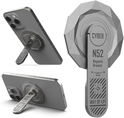 Image of Zitel for MagSafe Phone Grip Stand, 360 Rotation Magnetic Holder Kickstand Compatible with iPhone 17 16 15 14 13 12 Pro Max, Samsung, Pixel 10 & Android Smartphones (Gray)
