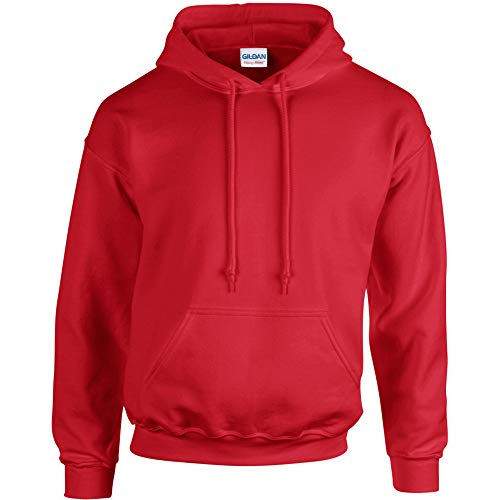 GILDAN Heavy Blend Adult Unisex Hooded Sweatshirt/Hoodie (5XL) (Red)