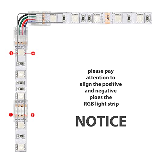 Arotelicht Rgb Strip Light 4 Pin Connectors,10Pcs Transparent Solderless Track Lighting Connectors,Led Strip Light Connector For 10Mm Smd 5050 #TOP1