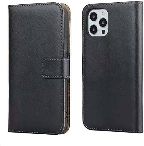 Étui portefeuille iPhone 13 Pro Max en cuir noir pour éviter les rayures d'écran
