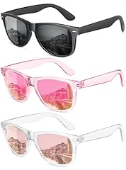 (3 Pack) Matte Black + Purple Pink Mirrored + Pink Mirrored