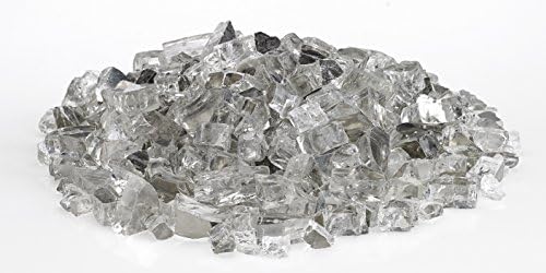 ZestStore 10 Pounds 1/2 Inch Transparent Crystal Reflective Fire Glass Landscape Glass Fire Pit Glass Home Depot Glass Vase Filler